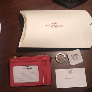 Pink Coach Keychain Wallet